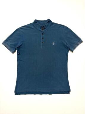 vivienne westwood man mockneck buttonup polo shirt mens large